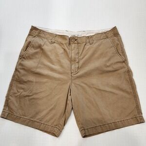 Old Navy Lived In Straight Chino Shorts Men Size 40 Tan Brown Khaki Slash Pocket